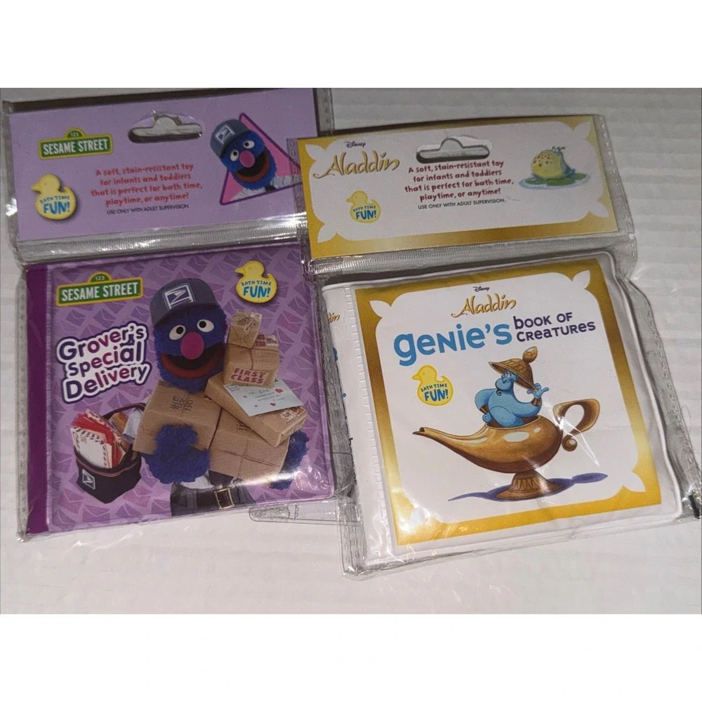 Sesame Street Bath Soft Infant Kid Educational Book Sesame Street & Aladdin